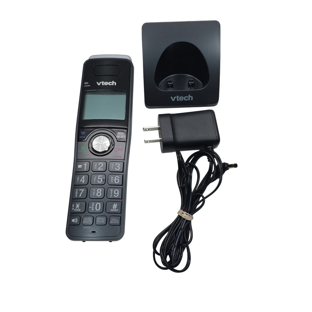 VTech IS8128-51 Cordless Handset with Charging Cradle Black Silver Call Block